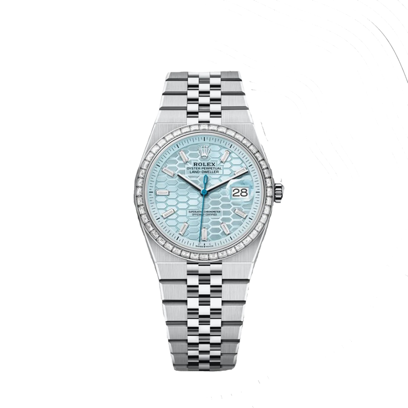 Rolex Oyster Perpetual Land-Dweller (Ice Blue / Diamond Bezel)