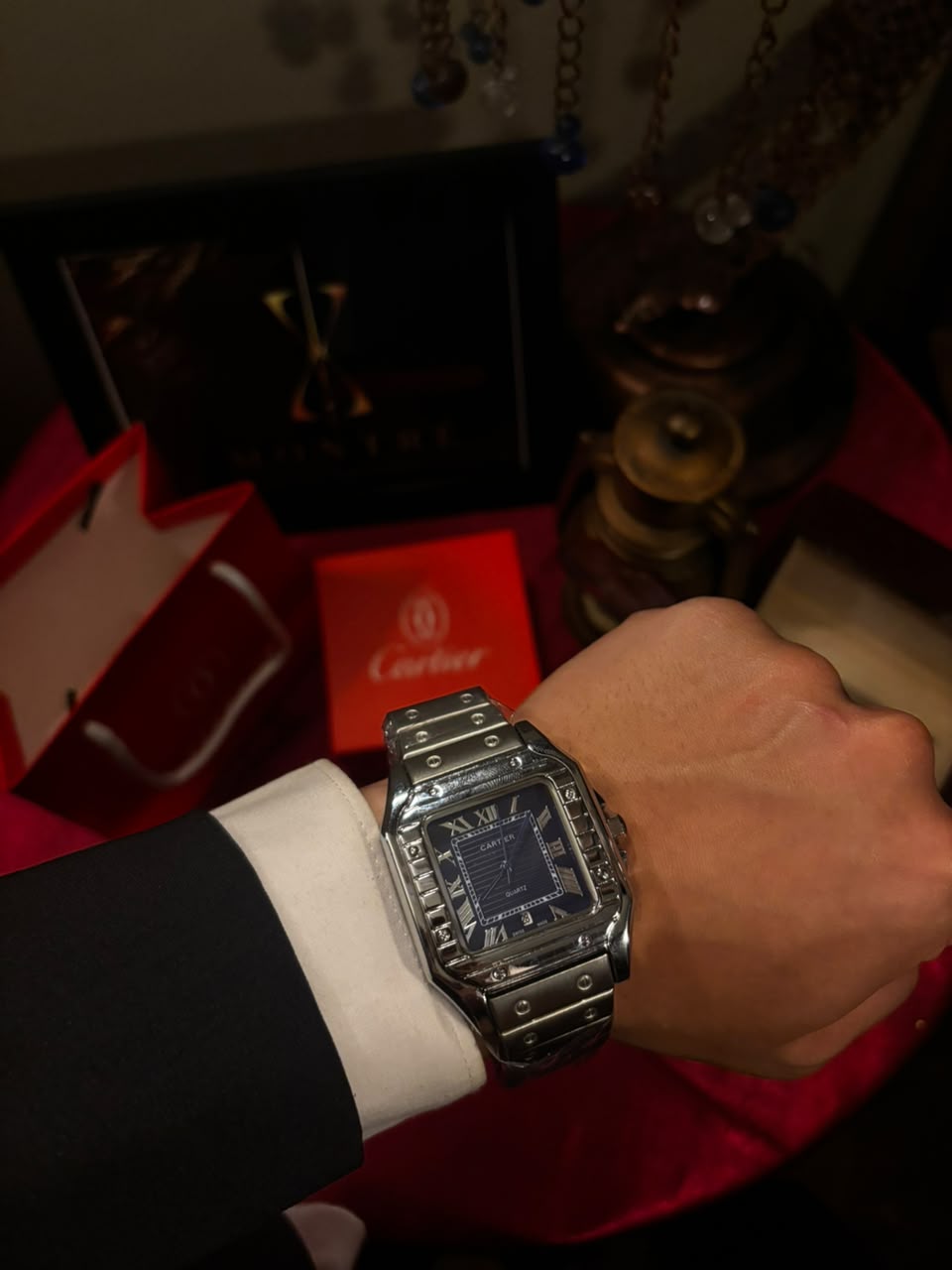 Santos de Cartier Large Model (Navy Blue Dial)