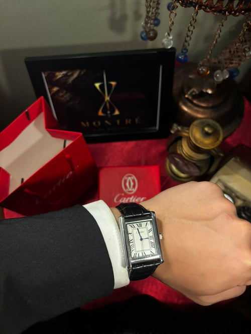 Cartier Tank Française style leather-strap