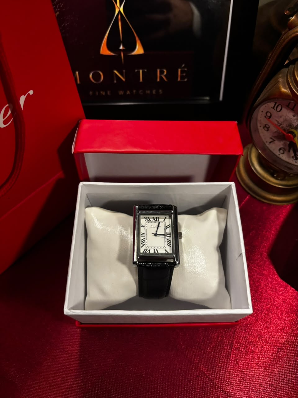 Cartier Tank Française style leather-strap